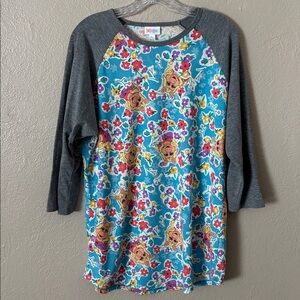 LuLaRoe Women’s Disney “Miss Piggy" Muppets Raglan Top XL